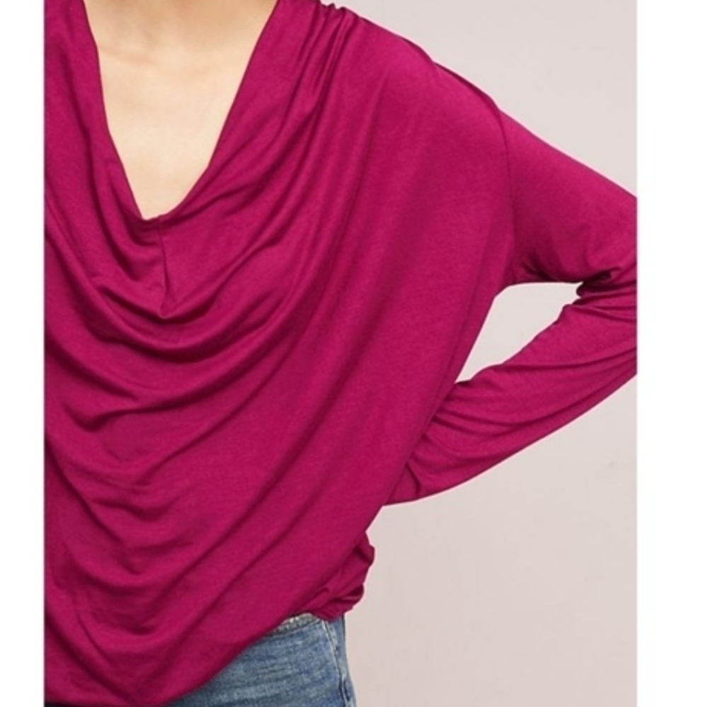 Maeve Melissa Draped‎ Neck Jersey Tee